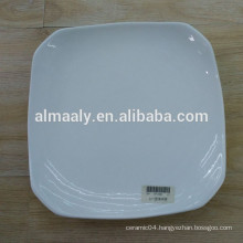star hotel ceramic square dinner plate high white